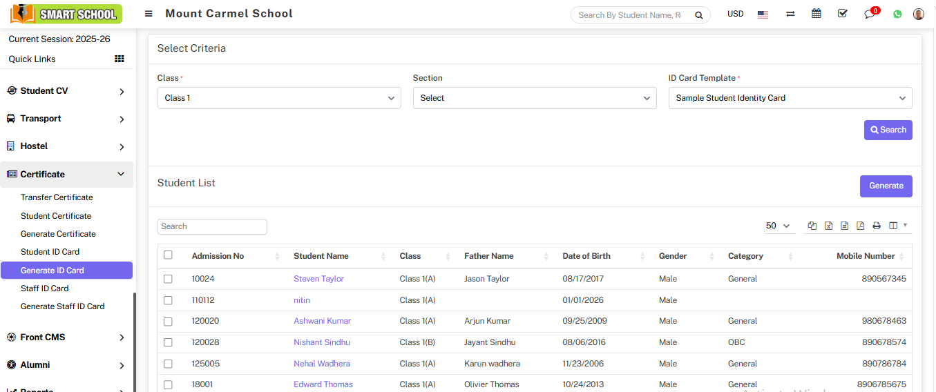 generate id card image