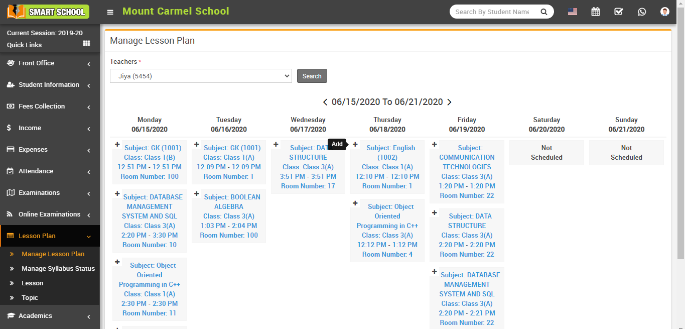 teacher period list