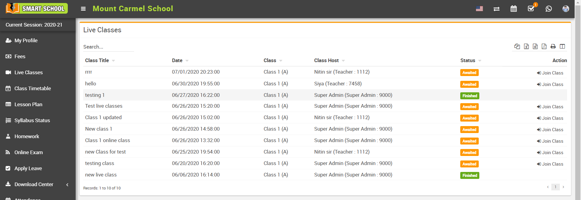 join live class