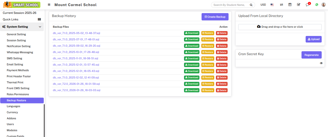 Backup restore image