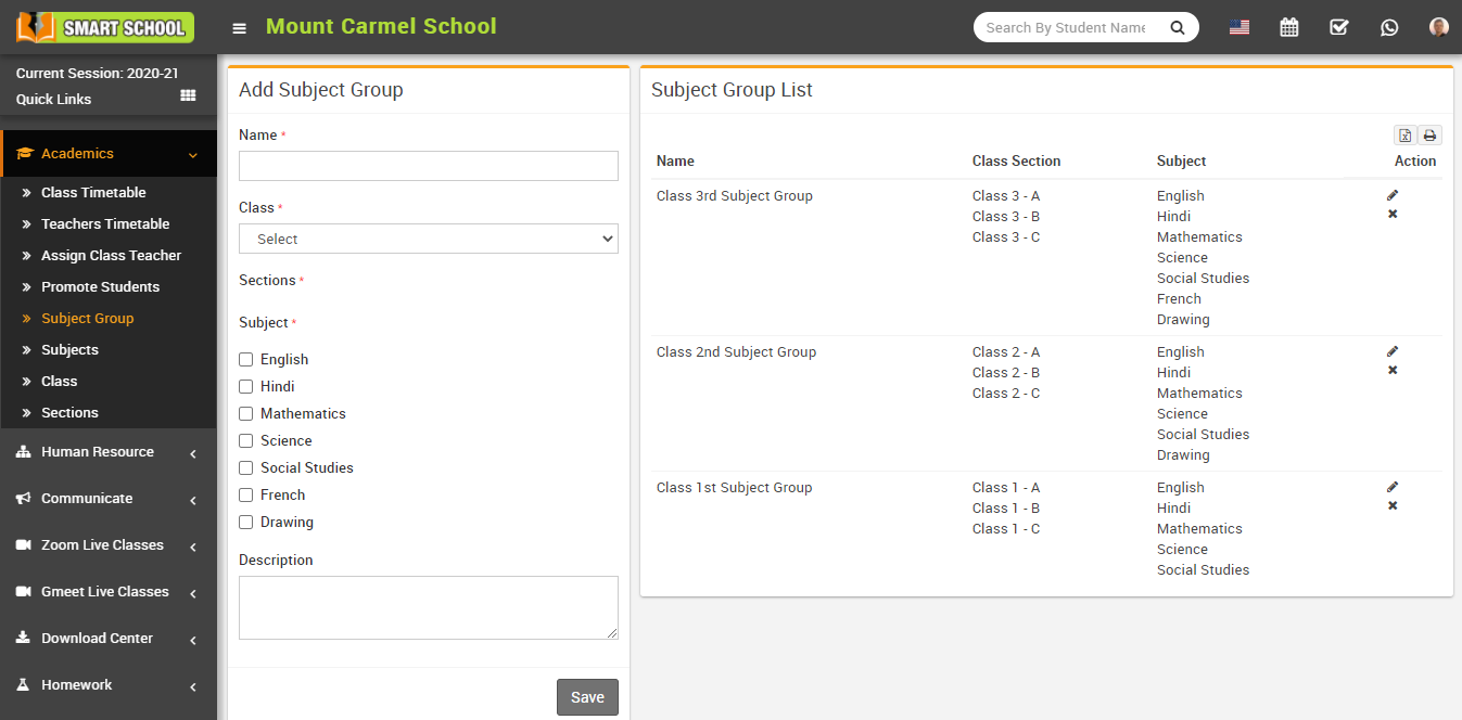 Add subject group image