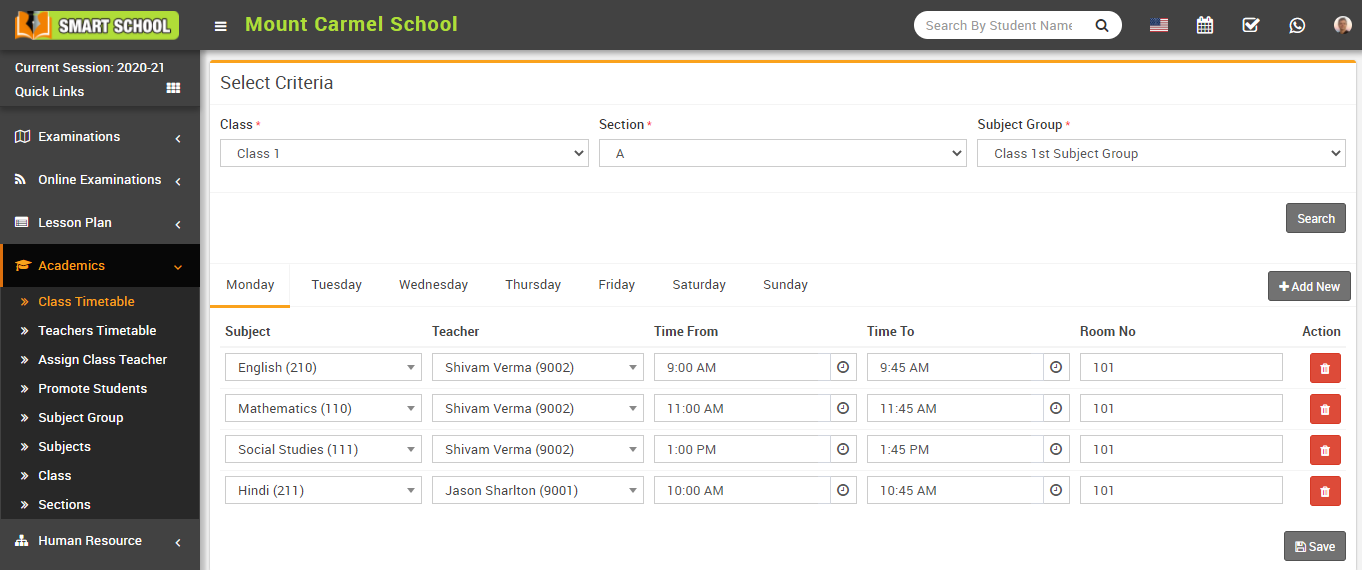 Add new class timetable image