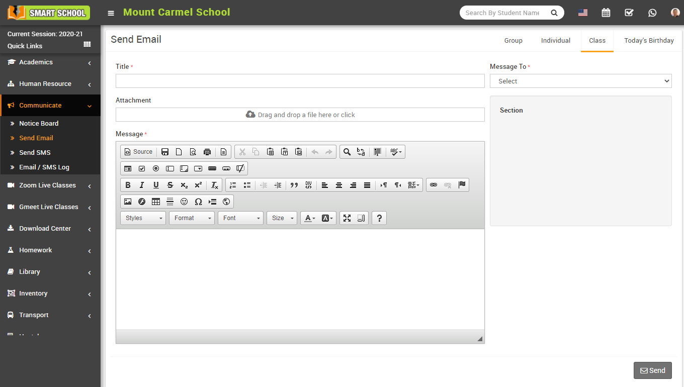 class send email image