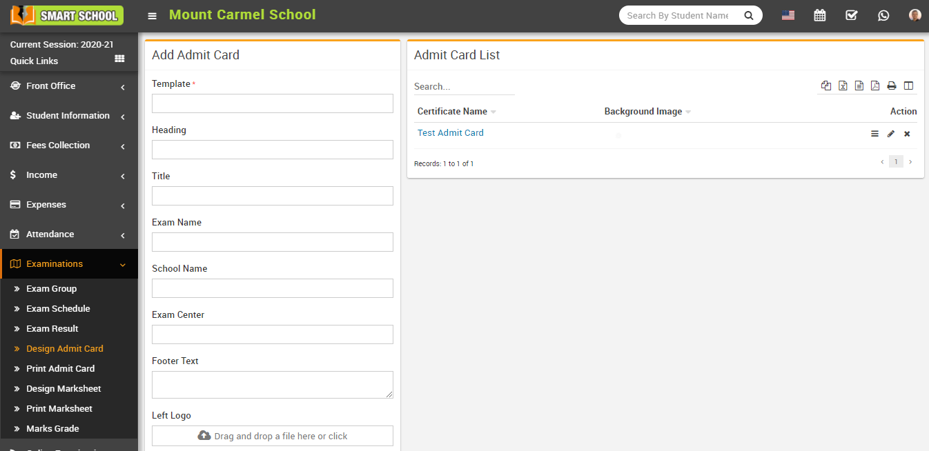 Add design admit card image