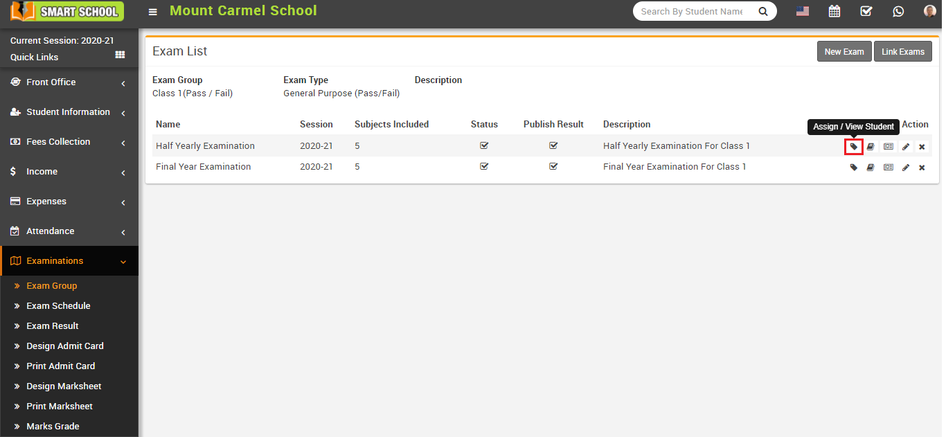 Assign/view student image