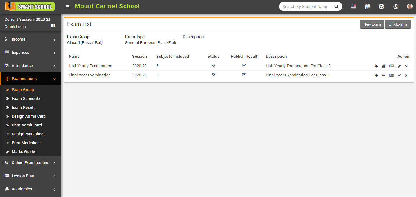 Exam list image