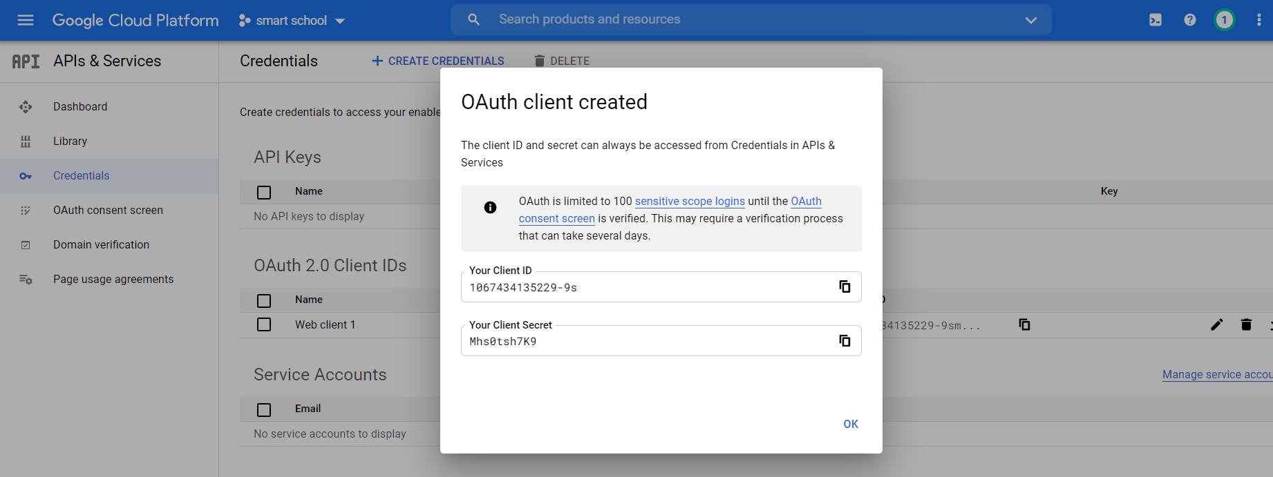 Gmeet configuration