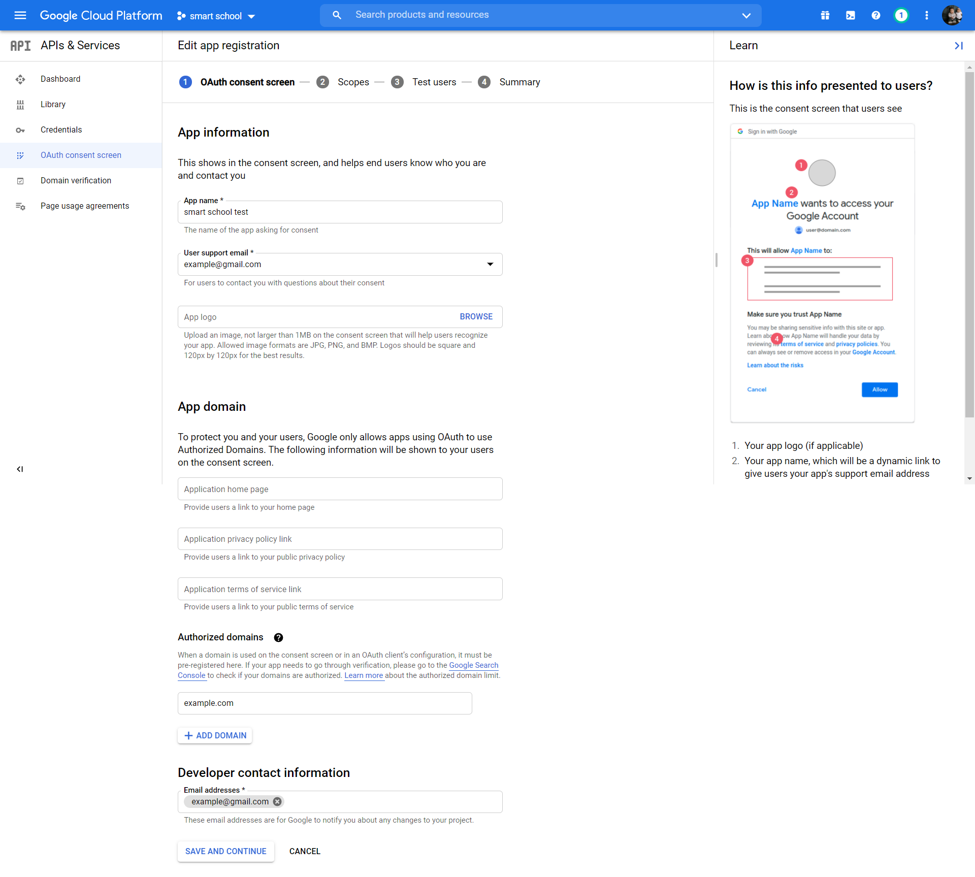 Gmeet configuration