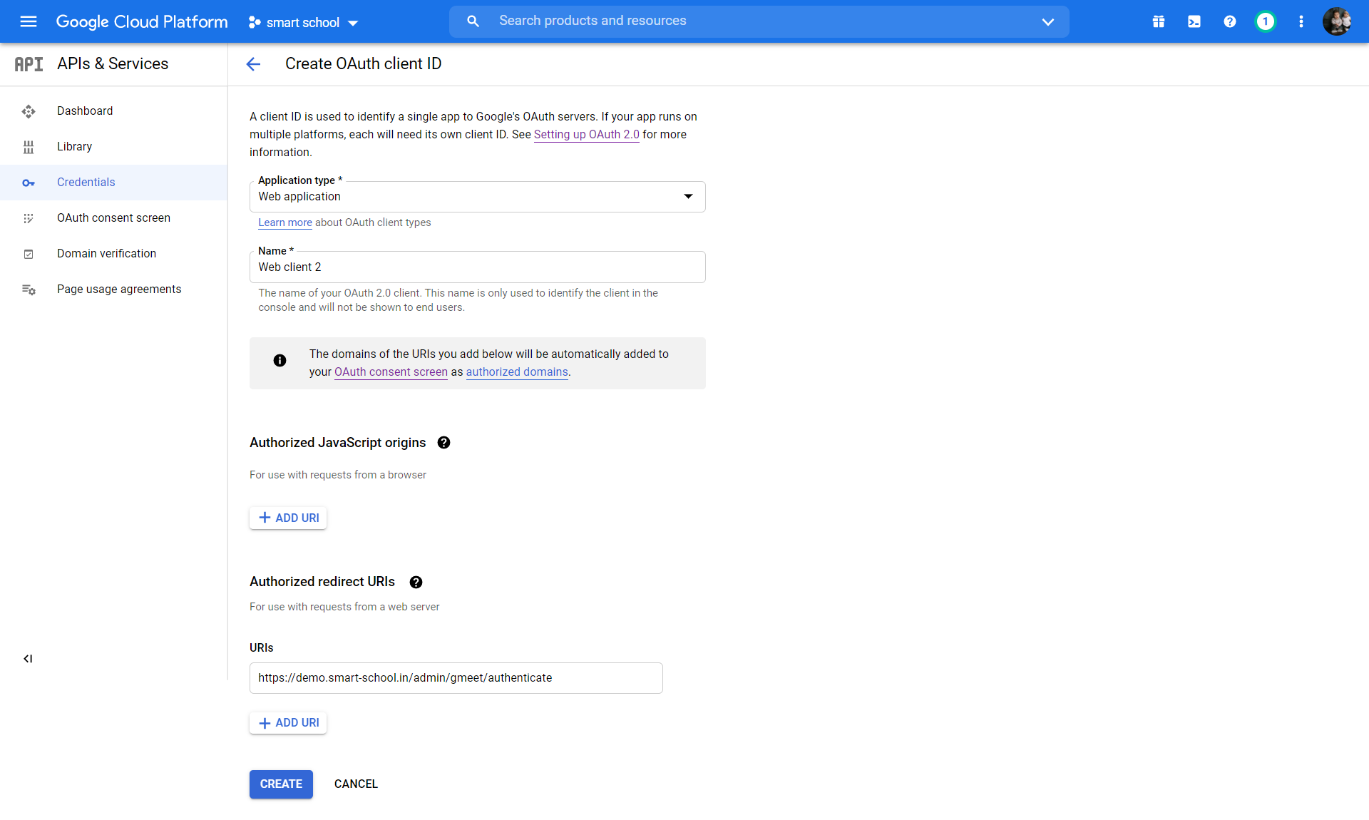 Gmeet configuration