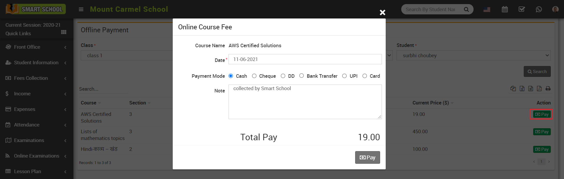 collect offline fee