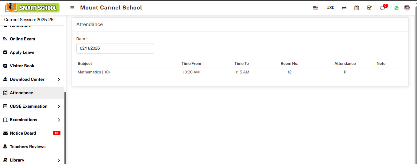check student period by date image