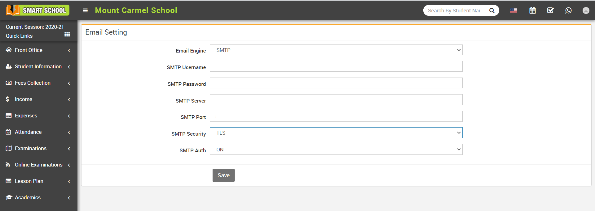 email setting for SMTP image