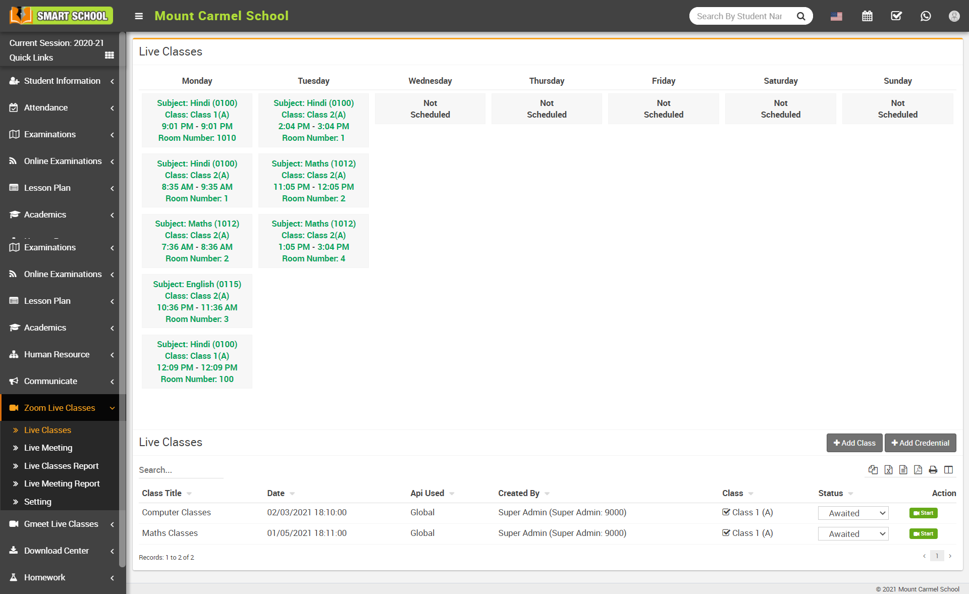 Teacher Add Live Class
