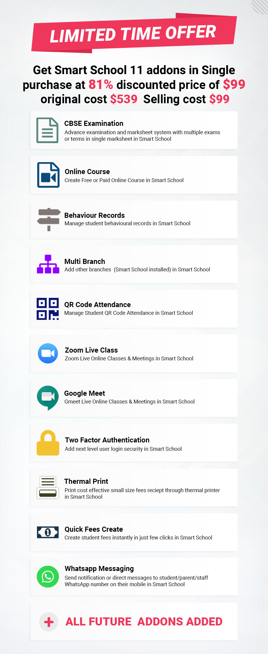 Smart School Addon Modules Bundle Pack