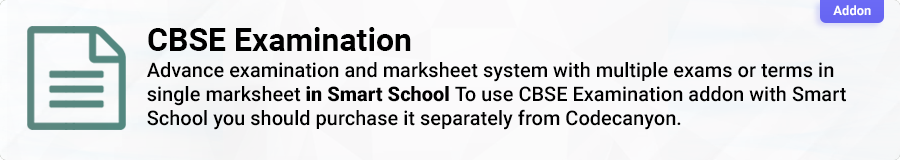 Smart School CBSE Examination addon