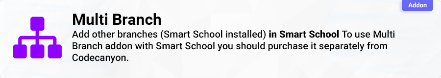 Smart School Multi Branch addon