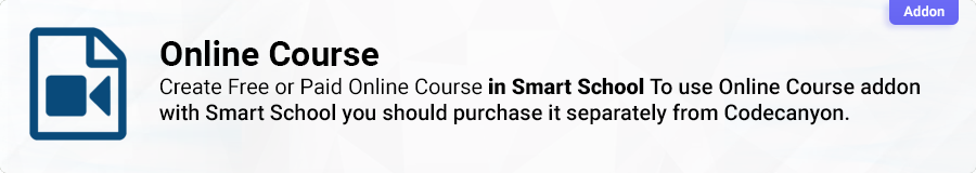Smart School Online Course addon